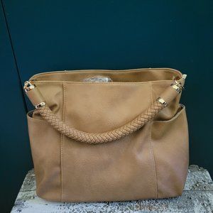 (NEW) LE MIEL PETA APPROVED VEGAN Tan Large Purse